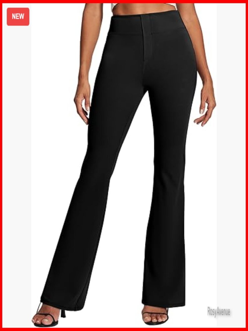 Stretchy High Waisted Bootcut Work Pants Pull On Trousers with Pockets